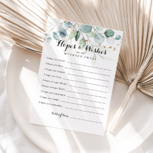 Rustic Gold Floral Baby Shower Hopes & Wishes Card