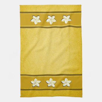 Rustic Gold Floral Mojo Kitchen Tea Towel by sunnymars at Zazzle