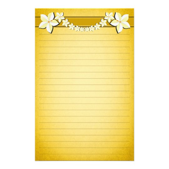 Rustic Gold Floral Parchment Lined Writing Paper