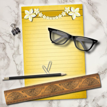 Rustic Gold Floral Parchment Lined Writing Paper by sunnymars at Zazzle