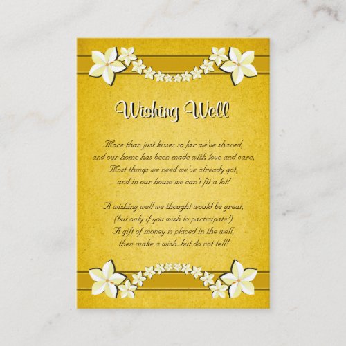 Rustic Gold Floral Wedding Wishing Well Enclosure Card