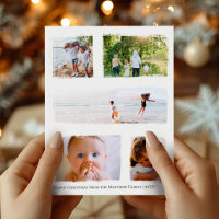 Rustic Gold Foil Christmas Family Photo Collage