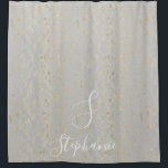 Rustic Gold Foil Patterns Grey Monogram Initials Shower Curtain<br><div class="desc">Designed with text templates for monogram initial and name in rustic grey and faux gold foil background. You can edit the text templates to personalize!</div>