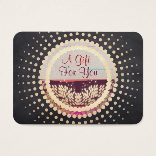 Customizable Rustic Gold Framed Horizon Logo Gift Card Business Card