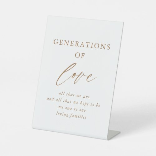 Rustic Gold Generations Of Love Wedding Sign