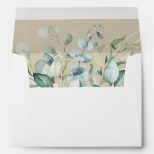 Rustic Gold Green Wedding Pre-Printed Address 5x7 Envelope