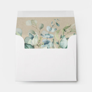 Rustic Gold Green Wedding Pre-Printed Address RSVP Envelope