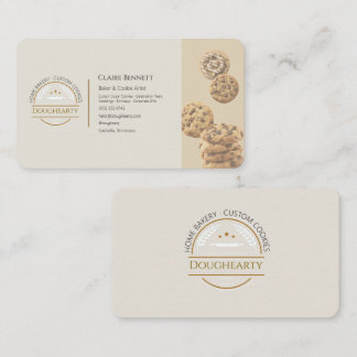 Rustic Gold Home Bakery Cookie Artist Logo Business Card