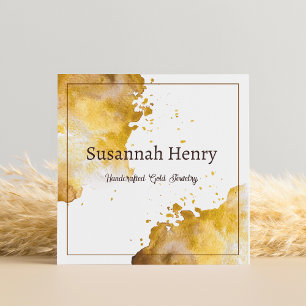 Rustic Gold Kraft Handcrafted Jewelry Square Business Card