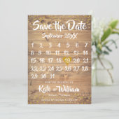 Rustic Gold Love Heart Calendar Save the Date (Standing Front)