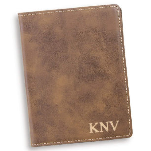 Rustic Gold Monogram Debossed Passport Holder
