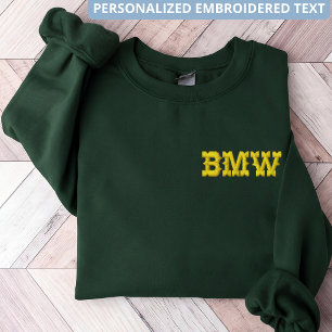 Rustic Gold Monogram Mom Bridal Party Initial Name Embroidered Sweatshirt