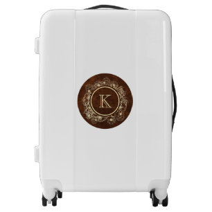 Rustic Gold Monogram Personalized Luggage