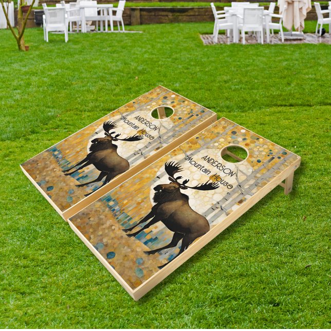 Rustic Gold Moose Cornhole Set (Creator Uploaded)