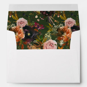 Rustic Gold, Purple, & Pink Floral V2- White/Green Envelope