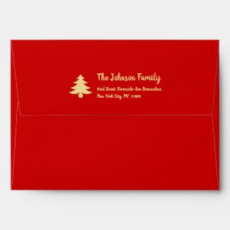 Rustic Gold Red Christmas Party Holiday Mailing Envelope