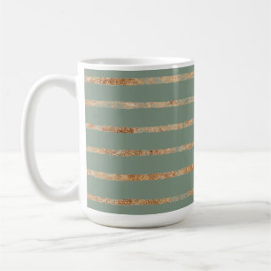 Rustic Gold Sage Green Coffee Mug