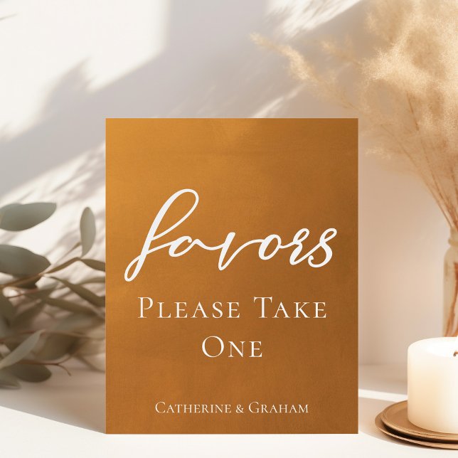 Rustic Gold Script Fall Wedding Party Favors Foam Board (Creator Uploaded)