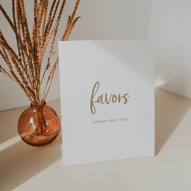 Rustic Gold Script Wedding Favors Sign (Creator Uploaded)