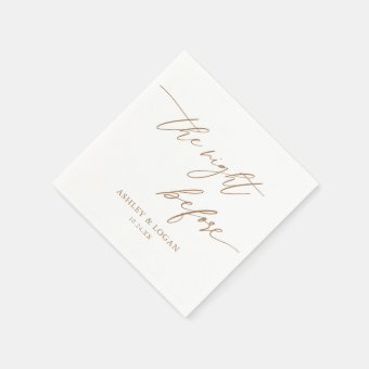 Rustic Gold The Night Before Rehearsal Dinner Napkins | Zazzle