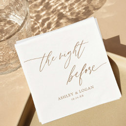 Rustic Gold The Night Before Rehearsal Dinner Napkins