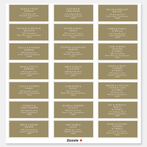 Rustic Gold Typography Guest Address Labels