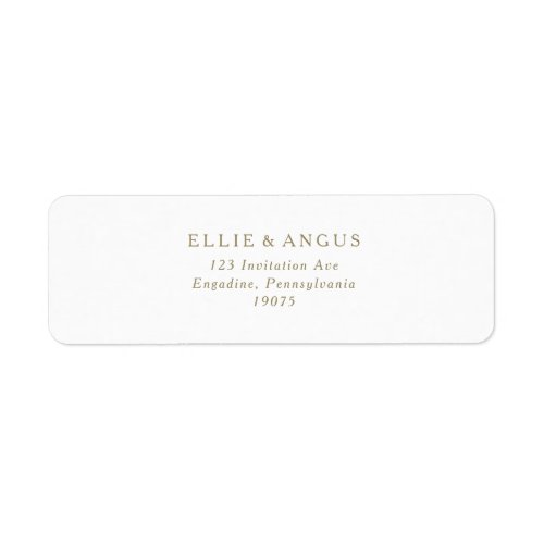 Rustic Gold Typography Return Address Label