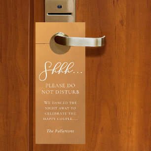 Rustic Gold Wedding Guest Hotel Room Door Hanger