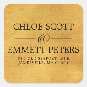 Rustic Gold Wedding Return Address Label