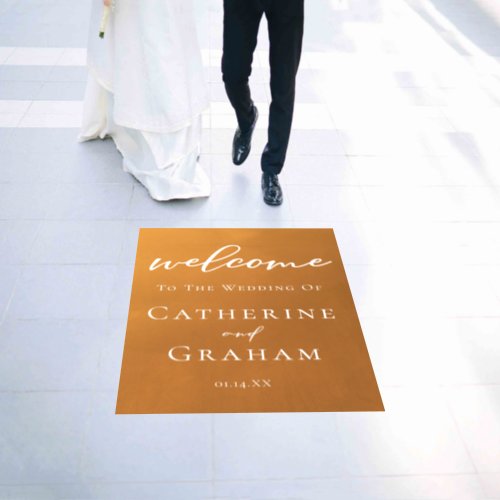 Rustic Gold Welcome to Our Wedding Chic Autumn Floor Decals
