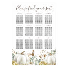 Rustic Gold White Pumpkins Wedding Seating Chart