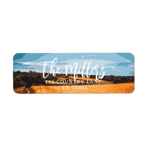 Rustic Golden Field Sunlit Country Photography Label