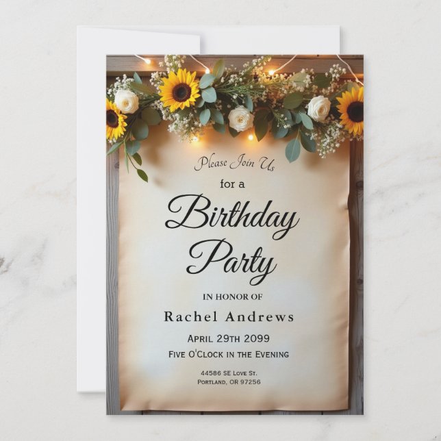 Rustic Golden Hour Gatherings Invitation (Front)