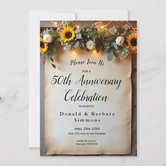 Rustic Golden Hour Gatherings Invitation (Front)