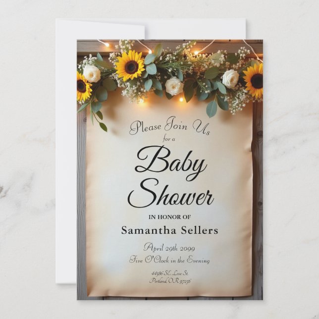 Rustic Golden Hour Gatherings Invitation (Front)