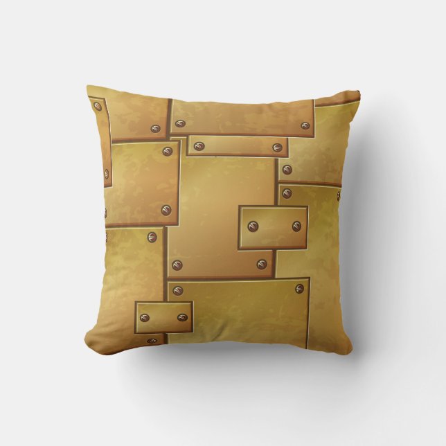 Rustic Golden Metal  Outdoor Pillow (Front)