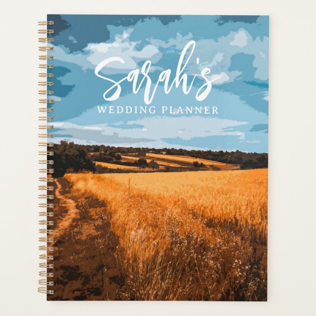 Rustic Golden Wheat Sunlit Country Summer Nature Planner (Front)