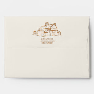 Rustic Goldenrod Fall Farm Wedding Envelope