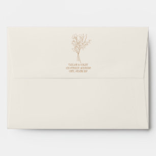 Rustic Goldenrod Yellow Bouquet Wedding Envelope