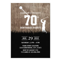 Rustic Golf Birthday Party Invitation