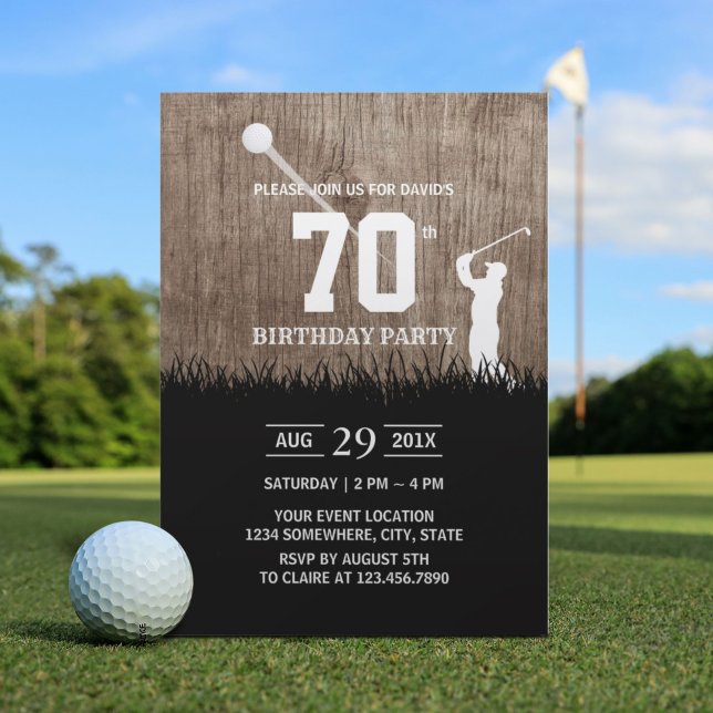 Rustic Golf Birthday Party Invitation