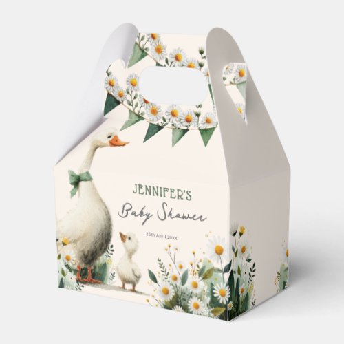 Rustic Goose Daisy Baby Shower Favor Box