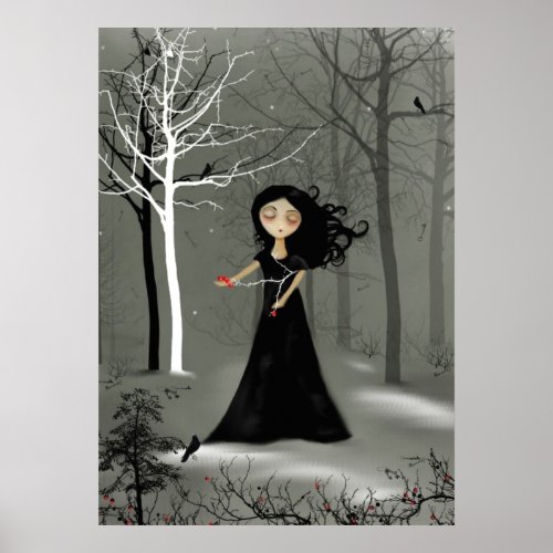 Rustic Goth Melancholy Girl Poster