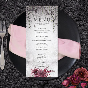 Rustic Gothic Black & Burgundy Halloween Long Menu