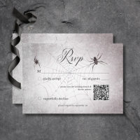 Rustic Gothic Black & Burgundy Halloween QR Code