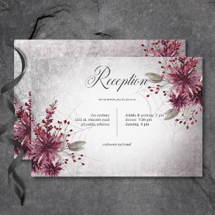 Rustic Gothic Black & Burgundy Halloween Reception Enclosure Card