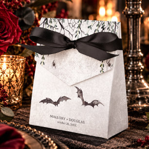 Rustic Gothic Black & Burgundy Halloween Wedding Favor Boxes