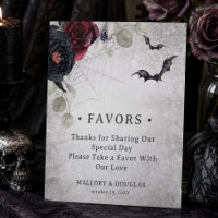 Rustic Gothic Black Burgundy Halloween Wedding