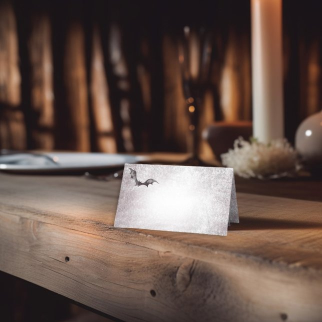 Rustic Gothic Black & Burgundy Halloween Wedding Place Card (Rustic Gothic Black & Burgundy Halloween Wedding Place Card)