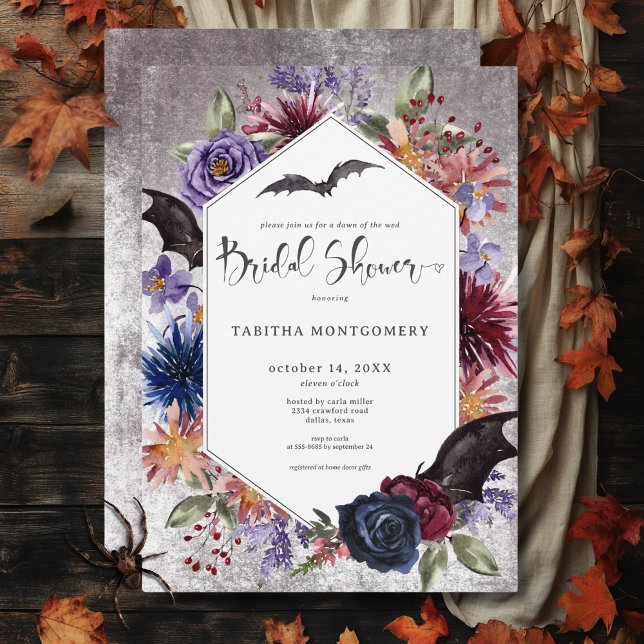 Rustic Gothic Colors Halloween Bridal Shower Invitation (Rustic Gothic Colors Halloween Bridal Shower Invitation)